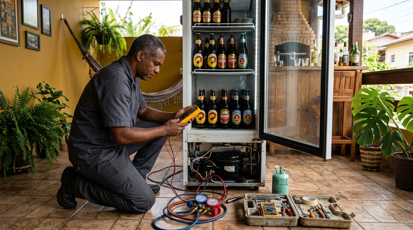Conserto de placa eletrônica de cervejeira no Samapi, Teresina‑PI