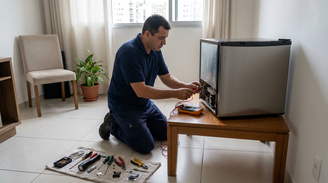 Técnico de conserto de frigobar em residência em Teresina‑PI